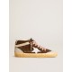 Mid Star LTD in brown suede with silver nappa leather star and cream flash Mid Star LTD in brown suede with silver nappa leather star and cream flash