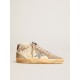 Women's Mid Star in nappa leather with floral embroidery and silver glitter star Women's Mid Star in nappa leather with floral embroidery and silver glitter star