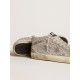 Mid Star in silver suede with Swarovski crystals and suede star Mid Star in silver suede with Swarovski crystals and suede star