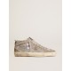 Mid Star in silver suede with Swarovski crystals and suede star Mid Star in silver suede with Swarovski crystals and suede star