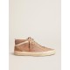 Women's Mid Star LTD in pink suede with pink lizard-print leather star Women's Mid Star LTD in pink suede with pink lizard-print leather star