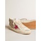 Mid Star in suede with fuchsia glitter star and gray leather flash Mid Star in suede with fuchsia glitter star and gray leather flash