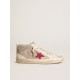 Mid Star in suede with fuchsia glitter star and gray leather flash Mid Star in suede with fuchsia glitter star and gray leather flash