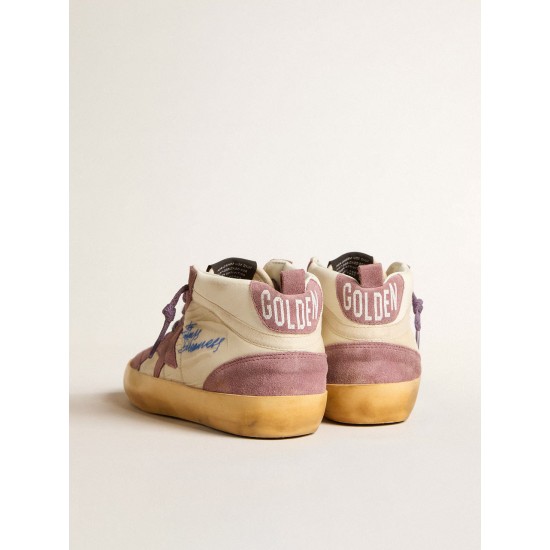 Women’s Mid Star LAB in nylon and nappa with mauve suede star Women’s Mid Star LAB in nylon and nappa with mauve suede star