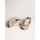 Women's Running Sole in silver glitter and dove gray suede Women's Running Sole in silver glitter and dove gray suede