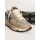 Women's Running Sole in silver glitter and dove gray suede Women's Running Sole in silver glitter and dove gray suede