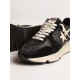 Women's Running Sole in black nappa and suede Women's Running Sole in black nappa and suede