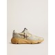 Women’s Running Sole in ice gray with studded suede star Women’s Running Sole in ice gray with studded suede star