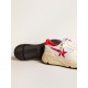 Running Sole LTD in white nappa and nylon with a red leather star Running Sole LTD in white nappa and nylon with a red leather star