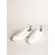 Starter sneakers in white leather with silver glitter heel tab Starter sneakers in white leather with silver glitter heel tab