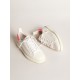 Starter sneakers in white nappa leather with pink suede heel tab Starter sneakers in white nappa leather with pink suede heel tab
