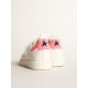 Starter sneakers in white nappa leather with pink suede heel tab Starter sneakers in white nappa leather with pink suede heel tab