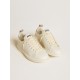 Women's Starter in white leather with silver metallic leather heel tab Women's Starter in white leather with silver metallic leather heel tab
