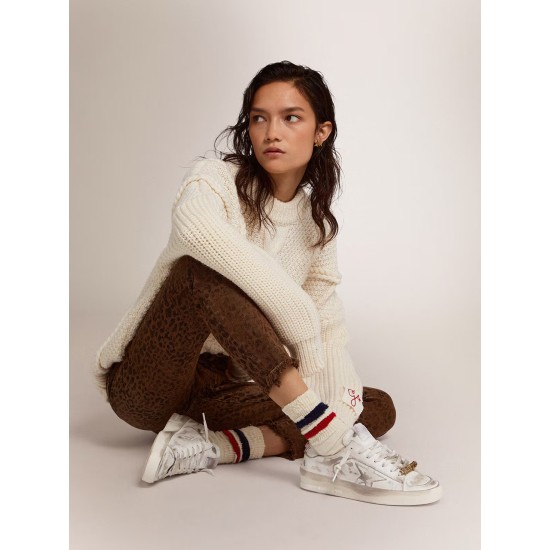 Stardan sneakers in white leather with lived-in treatment Stardan sneakers in white leather with lived-in treatment
