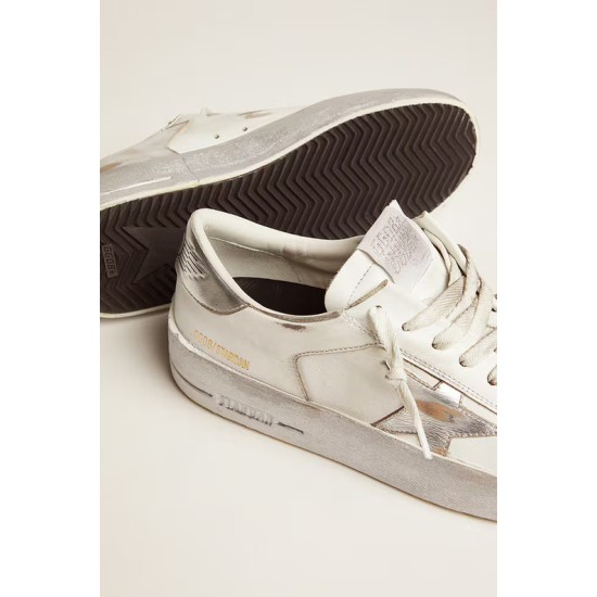Stardan sneakers with silver metallic leather star and heel tab Stardan sneakers with silver metallic leather star and heel tab