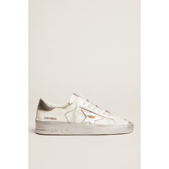 Stardan sneakers with silver metallic leather star and heel tab Stardan sneakers with silver metallic leather star and heel tab