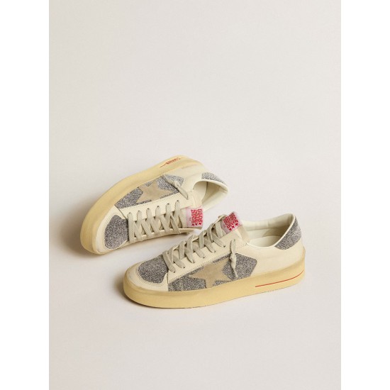 Women's Stardan in suede with sand star and silver Swarovski crystal inserts Women's Stardan in suede with sand star and silver Swarovski crystal inserts