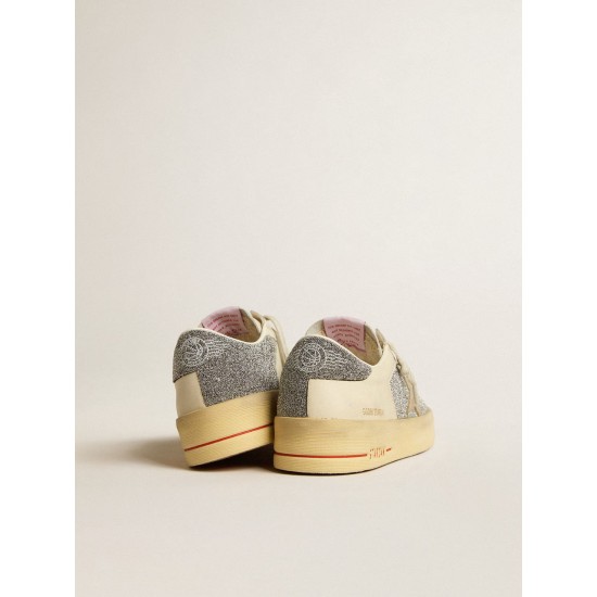 Women's Stardan in suede with sand star and silver Swarovski crystal inserts Women's Stardan in suede with sand star and silver Swarovski crystal inserts