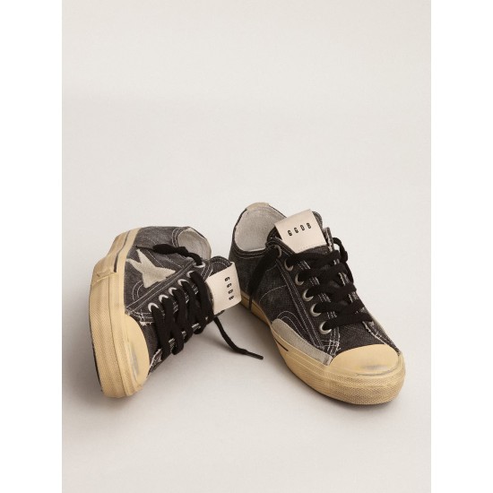 Women's V-Star LTD in black canvas with ice-gray star and heel Women's V-Star LTD in black canvas with ice-gray star and heel