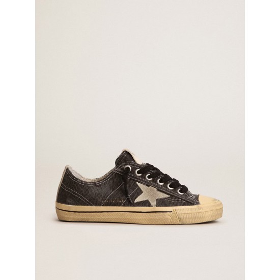 Women's V-Star LTD in black canvas with ice-gray star and heel Women's V-Star LTD in black canvas with ice-gray star and heel