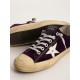 Women's V-Star LTD in purple velvet with white leather star Women's V-Star LTD in purple velvet with white leather star
