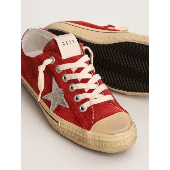 Women's V-Star LTD in dark red suede with silver star Women's V-Star LTD in dark red suede with silver star