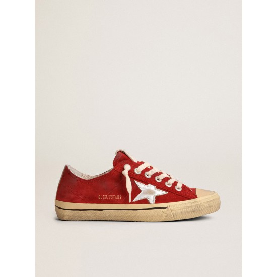 Women's V-Star LTD in dark red suede with silver star Women's V-Star LTD in dark red suede with silver star