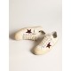 Women's V-Star in white nappa with red glitter star Women's V-Star in white nappa with red glitter star