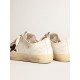 Women's V-Star in white nappa with red glitter star Women's V-Star in white nappa with red glitter star