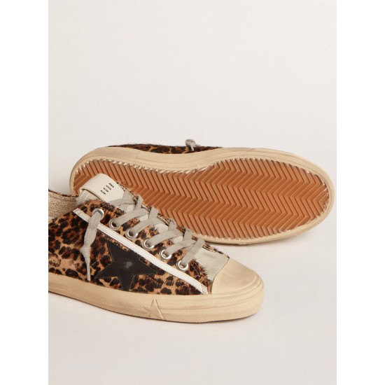 V-Star in leopard pony skin with black leather star and heel tab V-Star in leopard pony skin with black leather star and heel tab