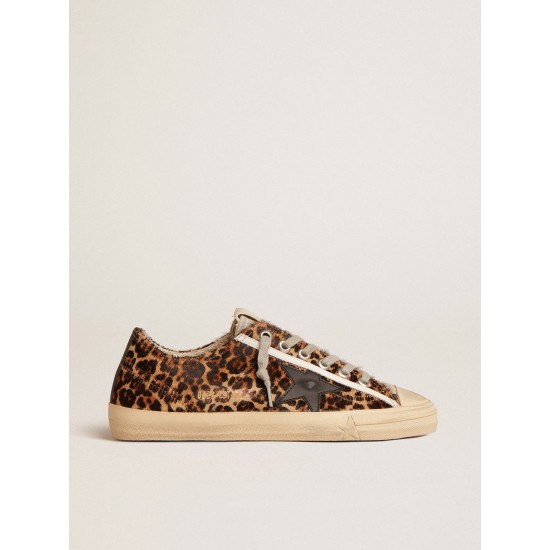 V-Star in leopard pony skin with black leather star and heel tab V-Star in leopard pony skin with black leather star and heel tab