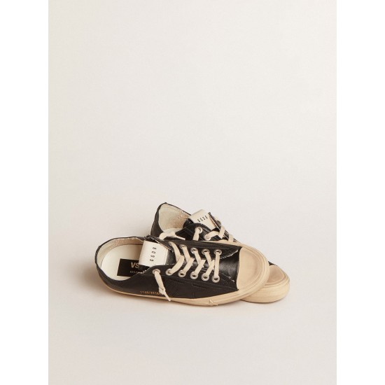 Women’s V-Star in black nappa leather with a black leather star Women’s V-Star in black nappa leather with a black leather star