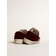 Women's V-Star LTD in burgundy velvet with white leather star Women's V-Star LTD in burgundy velvet with white leather star