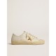 V-Star in white leather with gold metallic leather star V-Star in white leather with gold metallic leather star