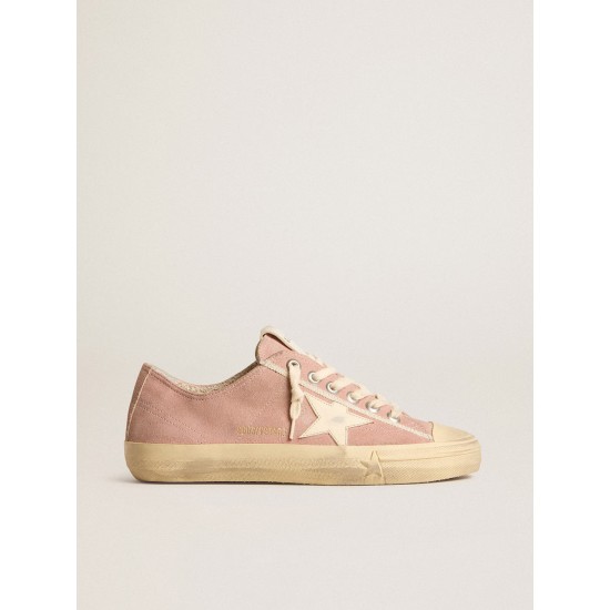 V-Star in pink suede with cream leather star V-Star in pink suede with cream leather star