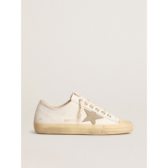 White bio-based V-Star with dove-gray leather star White bio-based V-Star with dove-gray leather star