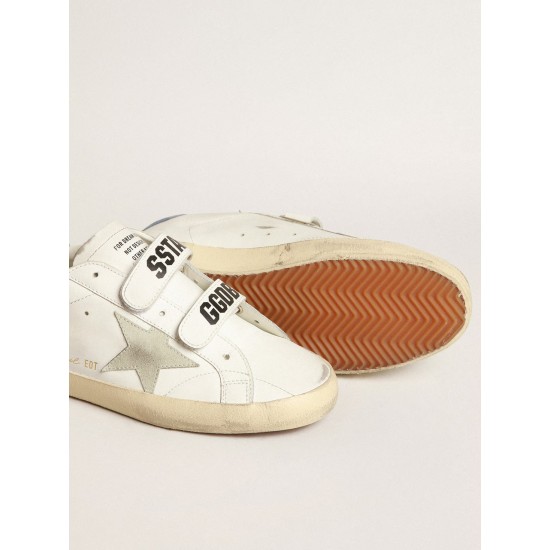 Old School with ice-gray suede star and light blue heel tab Old School with ice-gray suede star and light blue heel tab