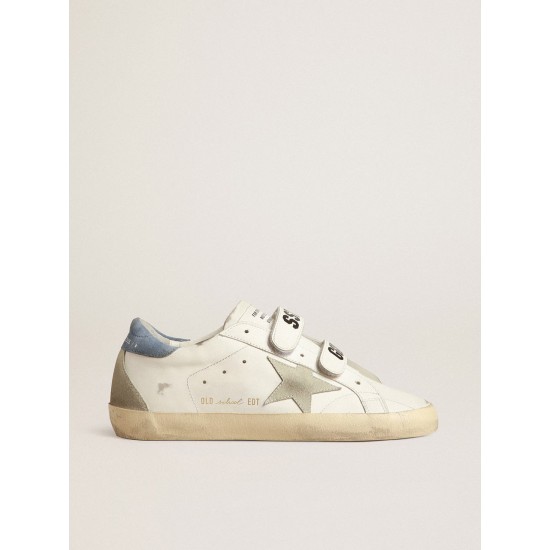 Old School with ice-gray suede star and light blue heel tab Old School with ice-gray suede star and light blue heel tab