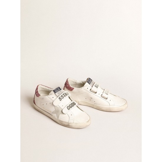 Old School with ice-gray suede star and glitter heel tab Old School with ice-gray suede star and glitter heel tab