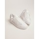 Purestar sneakers in white leather with champagne glitter heel tab Purestar sneakers in white leather with champagne glitter heel tab