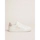 Purestar sneakers in white leather with champagne glitter heel tab Purestar sneakers in white leather with champagne glitter heel tab