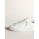 Purestar in white leather with tone-on-tone star and heel tab in black Swarovski crystals Purestar in white leather with tone-on-tone star and heel tab in black Swarovski crystals