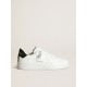 Purestar in white leather with tone-on-tone star and heel tab in black Swarovski crystals Purestar in white leather with tone-on-tone star and heel tab in black Swarovski crystals