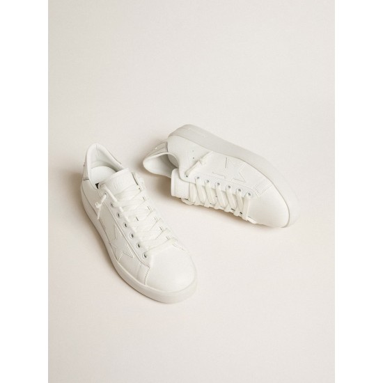 Women’s bio-based Purestar with white star and mirror-effect heel tab Women’s bio-based Purestar with white star and mirror-effect heel tab