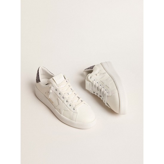 Women's Purestar with white leather star and anthracite glitter heel tab Women's Purestar with white leather star and anthracite glitter heel tab