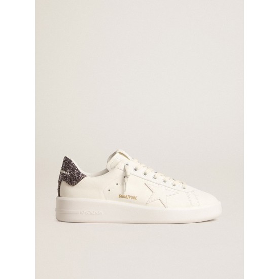 Women's Purestar with white leather star and anthracite glitter heel tab Women's Purestar with white leather star and anthracite glitter heel tab