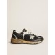 Women's Dad-Star in black mesh and nappa with ice-colored star Women's Dad-Star in black mesh and nappa with ice-colored star