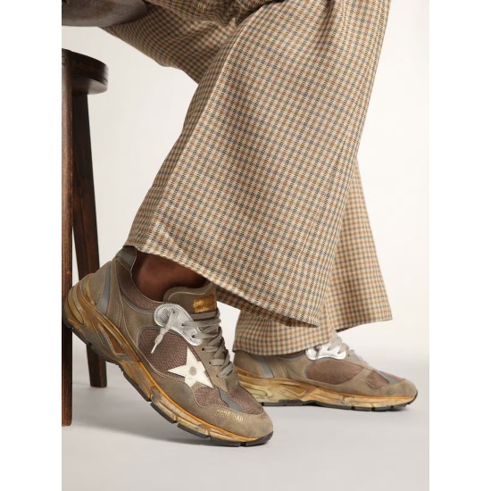 Women's Dad-Star in dove gray mesh and suede Women's Dad-Star in dove gray mesh and suede