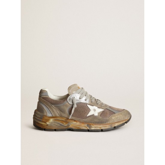 Women's Dad-Star in dove gray mesh and suede Women's Dad-Star in dove gray mesh and suede