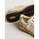 Women’s Dad-Star in beige nappa and nylon with white leather star Women’s Dad-Star in beige nappa and nylon with white leather star